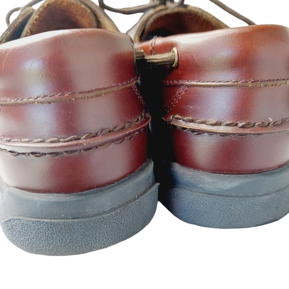 Cary Country Men's Rugged Casual Tobias Burgundy Leather Loafer Sz 10 Boat Shoe - Picture 3 of 12